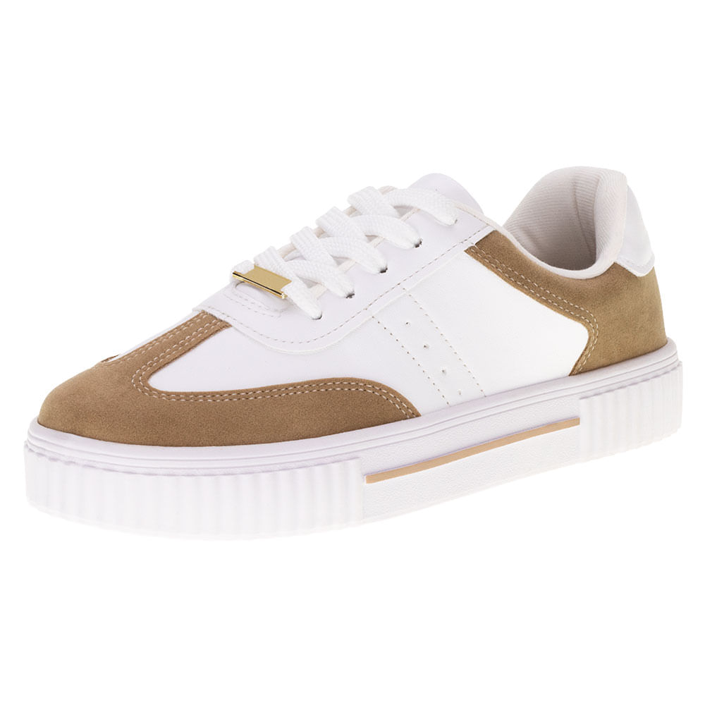 Tênis Feminino Casual Vizzano 1307206 BRANCO/BEGE cloviscalcados
