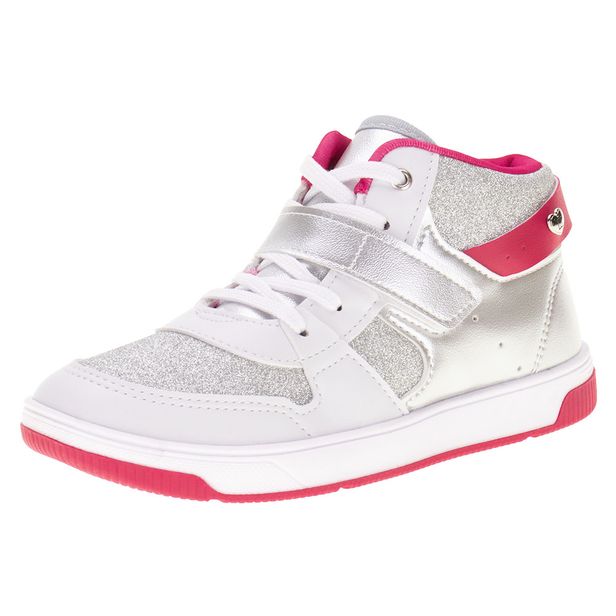 Tênis Infantil Feminino Cano Alto Astral Kidy 3290004 CINZA/ROSA 27