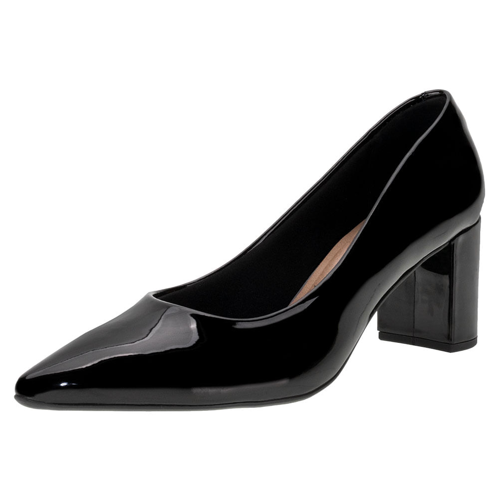 Sapato Feminino Salto Grosso Beira Rio 4241200 VERNIZ/PRETO