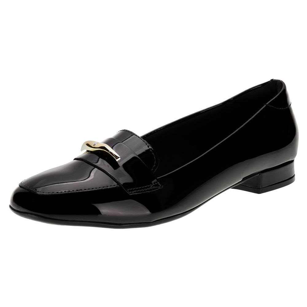 Sapato Feminino Salto Grosso Beira Rio 4318104 VERNIZ/PRETO