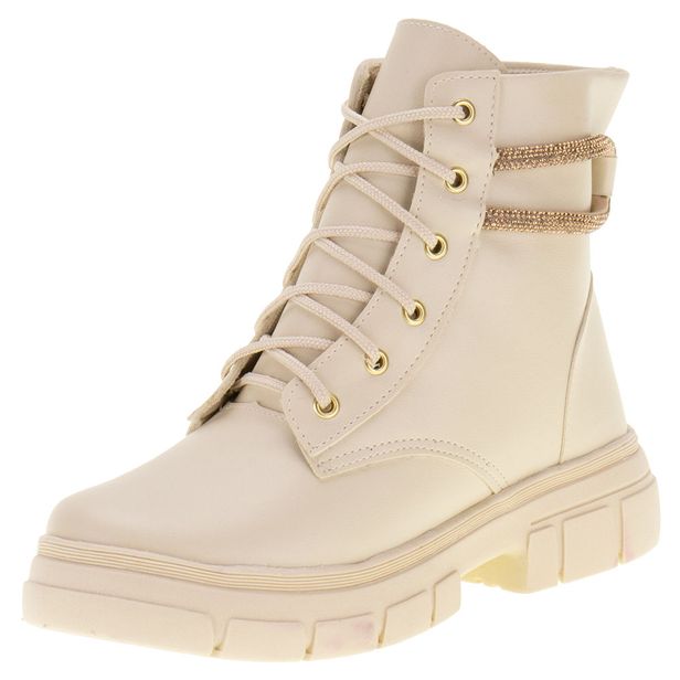 Bota Infantil Feminina Coturno Doce Menina 1604 MARFIM 28