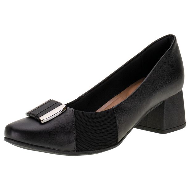 Sapato Feminino Salto Grosso Usaflex AK0303 PRETO 34