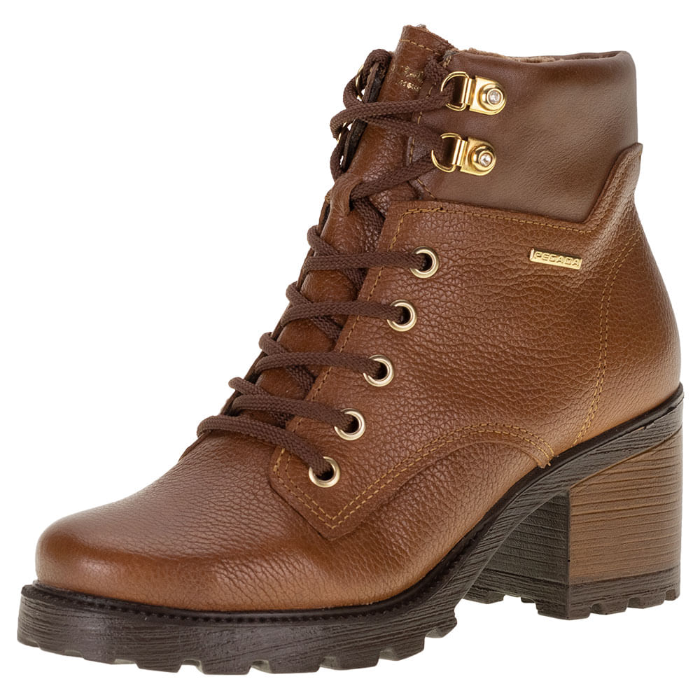 Bota Feminina Coturno Pegada 281329 CARAMELO cloviscalcados