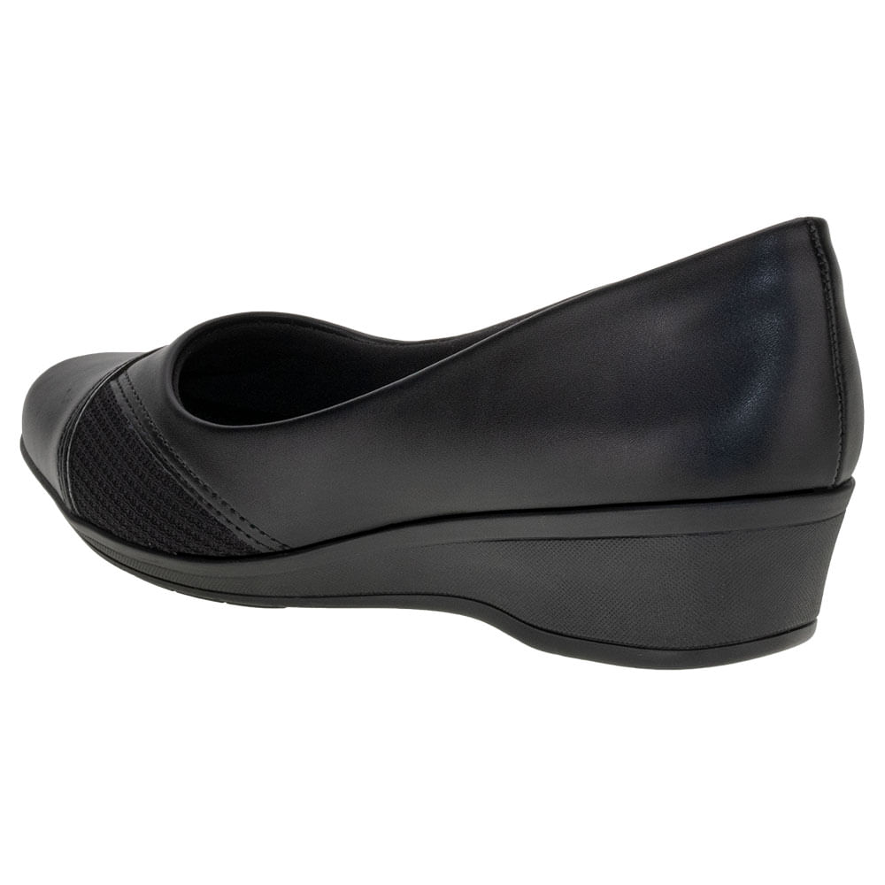 Sapato Feminino Anabela ComfortFlex 2494302 PRETO cloviscalcados