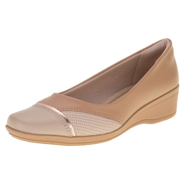 Sapato Feminino Anabela ComfortFlex 2494302 BEGE 35
