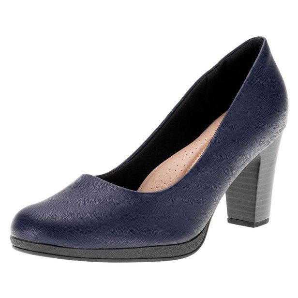 Sapato Feminino Salto Grosso Piccadilly 130196 MARINHO 34