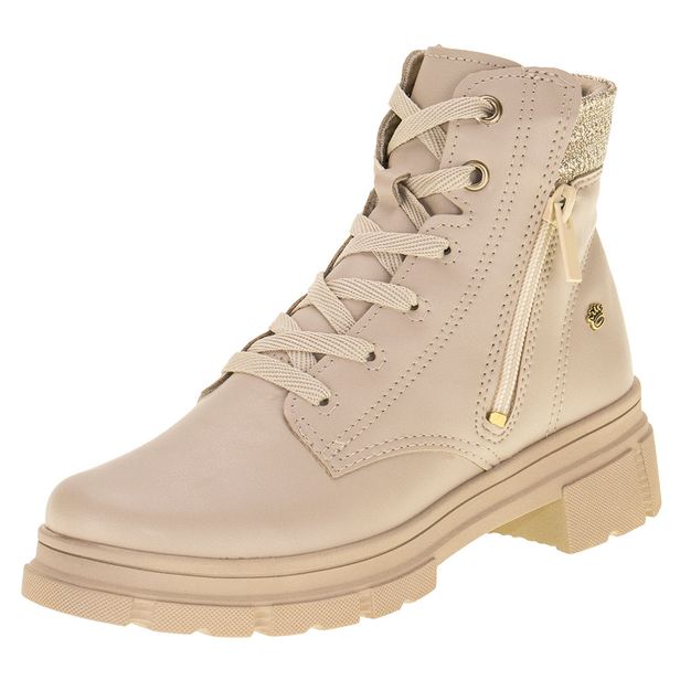 Bota Infantil Feminina Coturno Pink Cats V4281 MARFIM 28