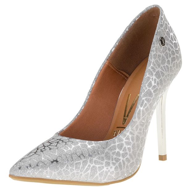 Scarpin Feminino Salto Fino Vizzano 1421200 PRATA 34