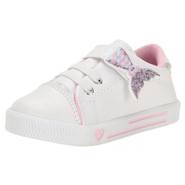 Tênis Infantil Feminino Linda Jú - 15551 BRANCO/ROSA 02 21