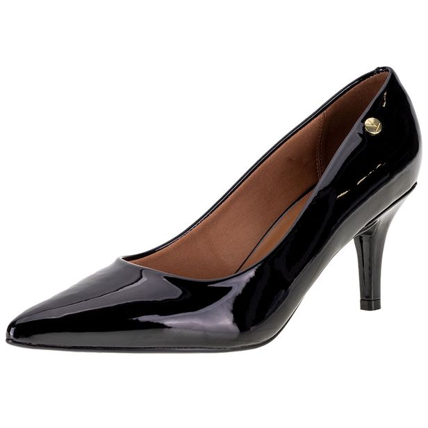 Scarpin Feminino Salto Médio Vizzano - 1185702 VERNIZ/PRETO 35