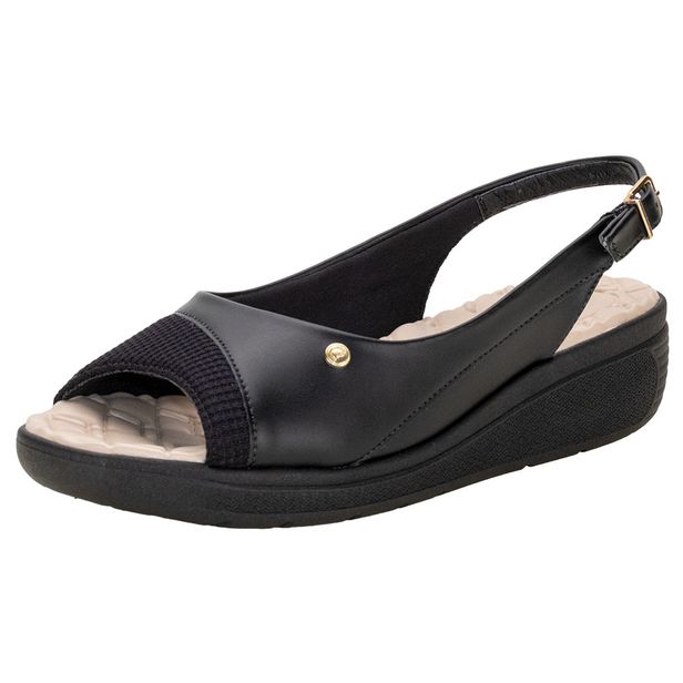 Sandália Feminina Anabela ComfortFlex 2486304 PRETO 35