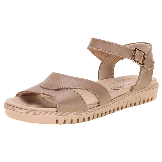 Sandália Feminina Flat ComfortFlex 2445302 BEGE 34