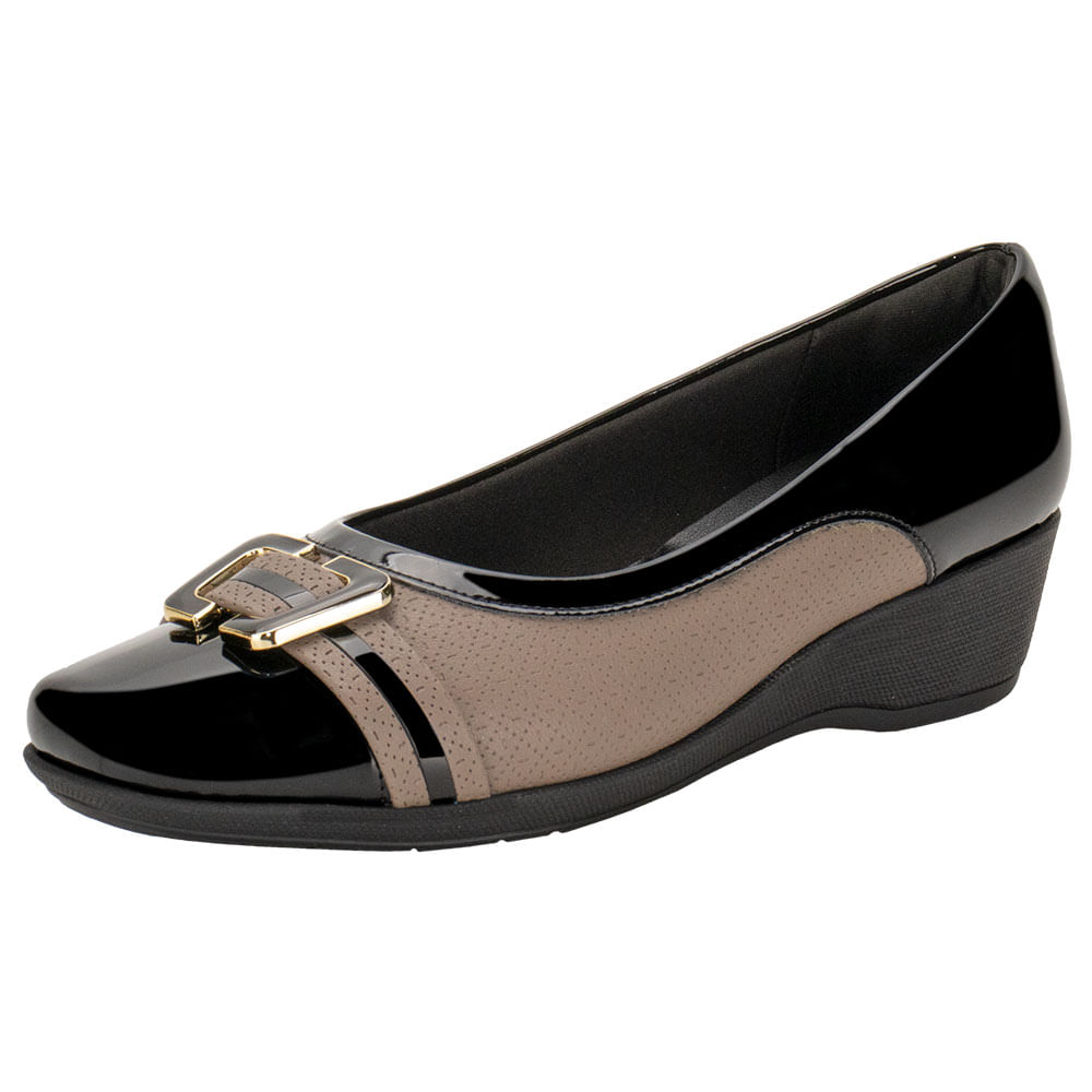 Sapato Feminino Anabela Piccadilly 143212 VERNIZ/PRETO