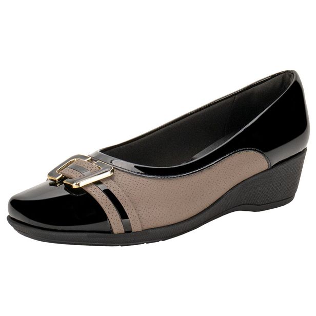 Sapato Feminino Anabela Piccadilly 143212 VERNIZ/PRETO 36