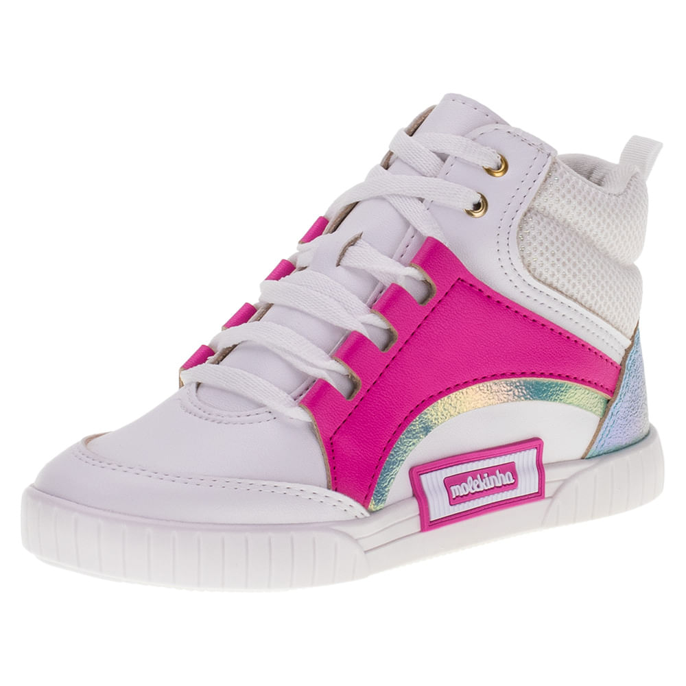 Cano Alto Tenis Infantil Preto E Rosa Kidy Tênis Infantil Cano