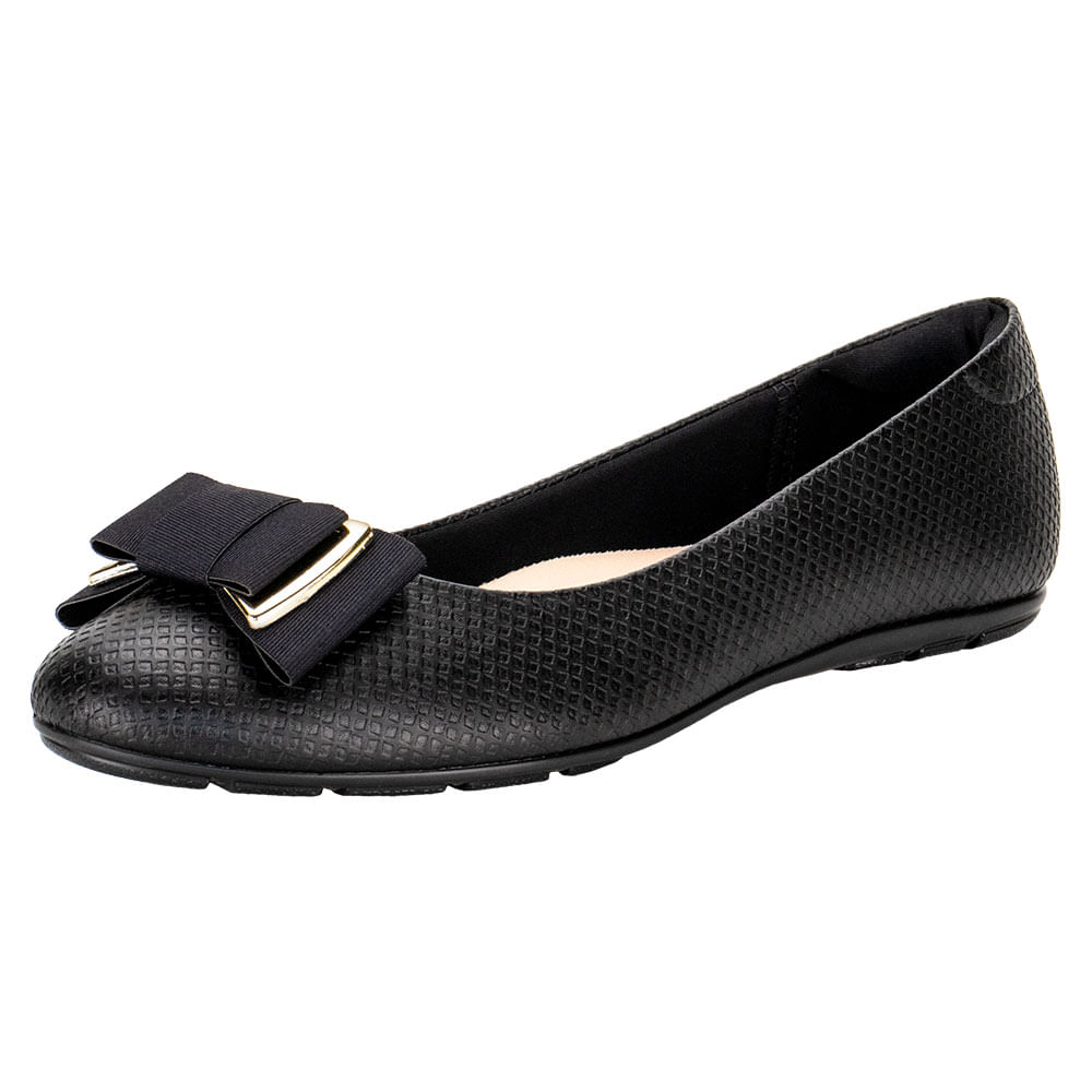 Sapatilha Feminina Flat Moleca 5800103 PRETO cloviscalcados