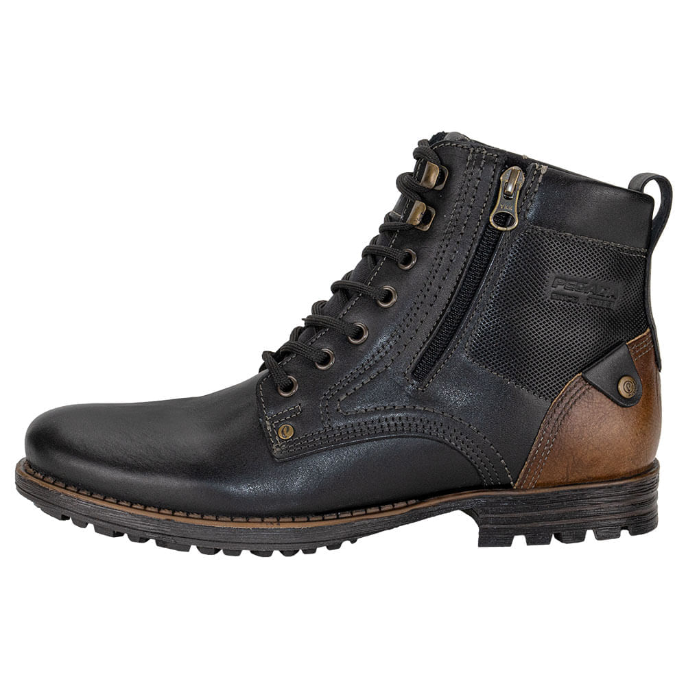Bota Masculina Coturno Pegada 180745 PRETO cloviscalcados