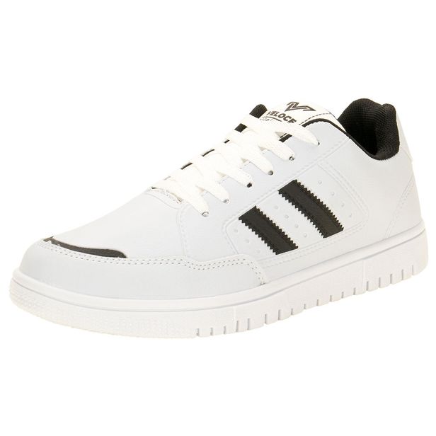 Tênis Masculino Skate Veloce V859 BRANCO/PRETO 39