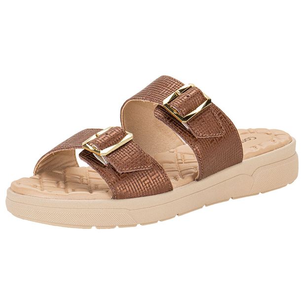 Tamanco Feminino Flat ComfortFlex 2444322 CAFÉ 34