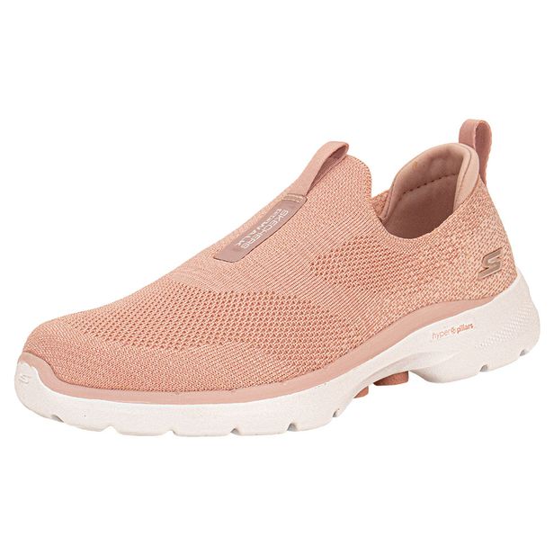 Tênis Feminino Go Walk 6 Glimmering Skechers 124502 ROSA 35
