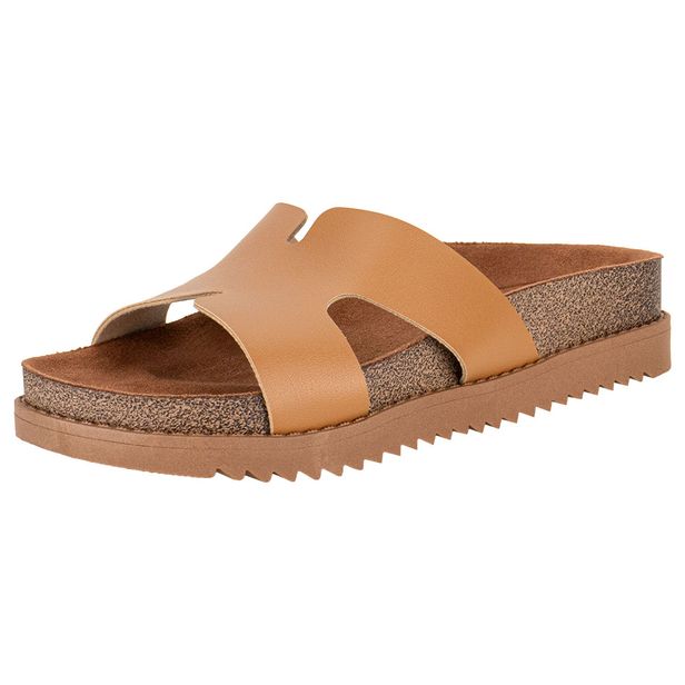 Tamanco Feminino Flat Moleca 5500100 CAMEL 34