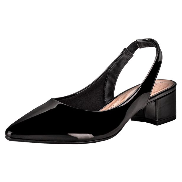 Sapato Feminino Salto Grosso Beira Rio 4182220 VERNIZ/PRETO 34