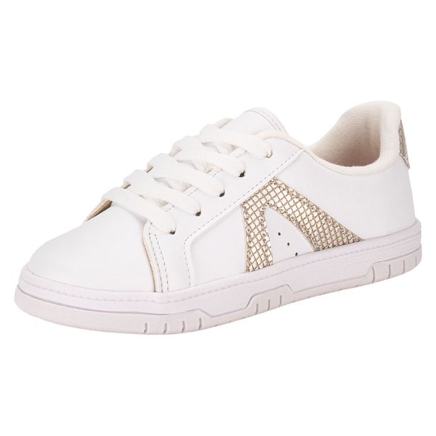 Tênis Infantil Feminino Molekinha 2562112 BRANCO/DOURADO 26