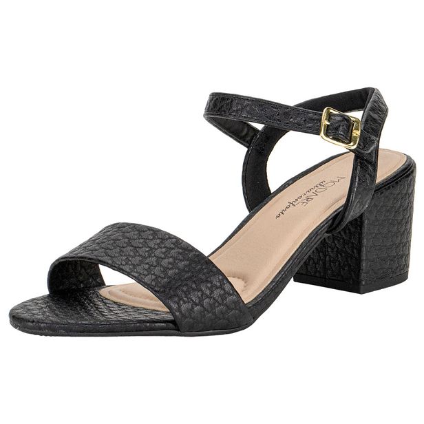 Sandália Feminina Salto Grosso Modare - 7109469 PRETO/CROCO 34