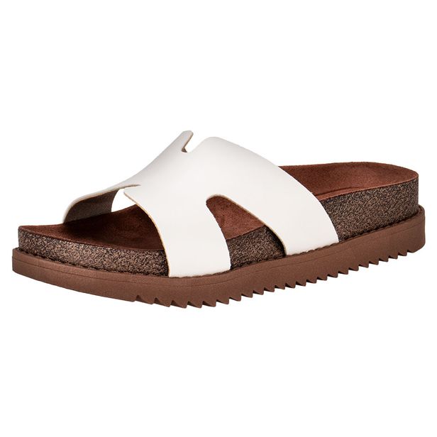 Tamanco Feminino Flat Moleca 5500100 MARFIM 34