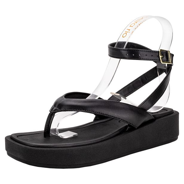 Sandália Feminina Flat Beira Rio 8487206 PRETO 34