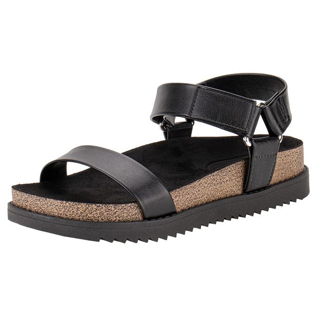 Sandália Feminina Flat Moleca 5500101 PRETO 34