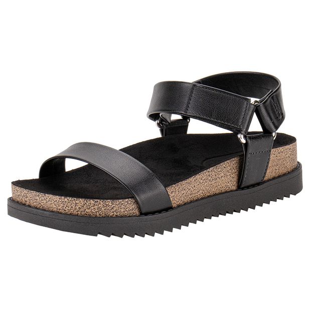 Sandália Feminina Flat Moleca 5500101 PRETO 35