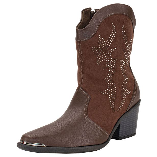 Bota Feminina Country Cano Baixo Piccadilly 761005 CAFÉ 34