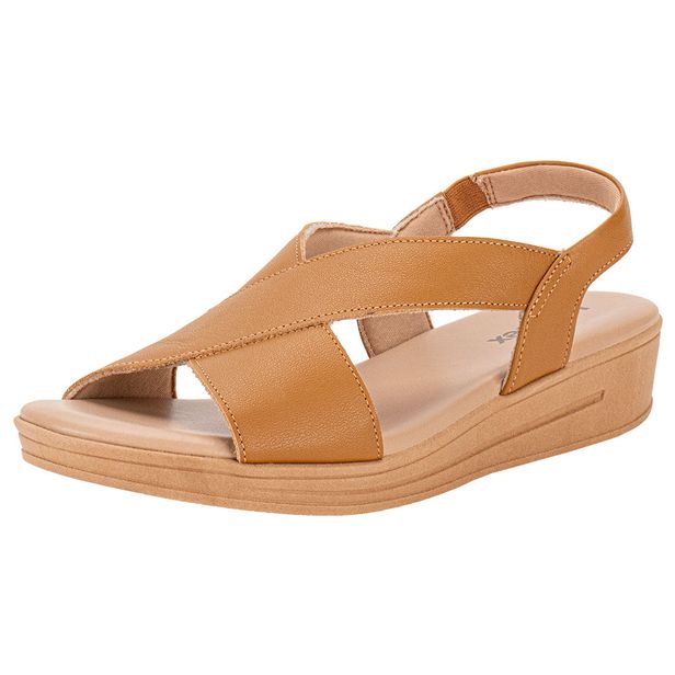 Sandália Feminina Flat Usaflex MM0703 CARAMELO 36