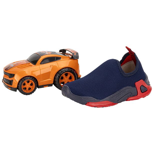 Kit Tênis Infantil Play e Carrinho Kidy 0070642 AZUL/VERMELHO 29