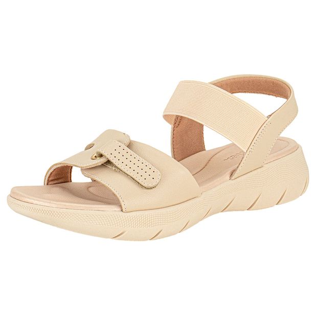 Sandália Feminina Flat Usaflex AL1402 NATURAL 34