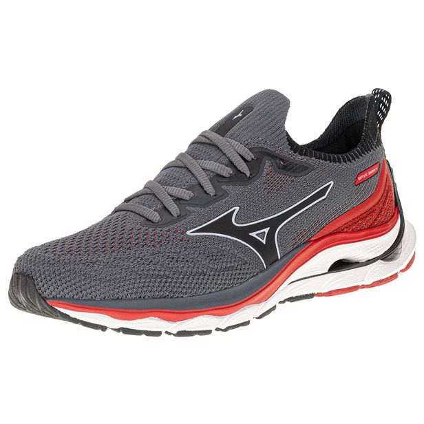 Tênis Wave Mirai IV Mizuno - 101001001 CINZA/VERMELHO 38