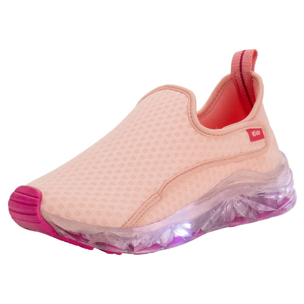 Tênis Infantil Feminino Led Light Kidy 0351079 ROSA cloviscalcados