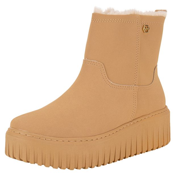 Bota Feminina Cano Baixo Via Marte 04701004 BEGE 34