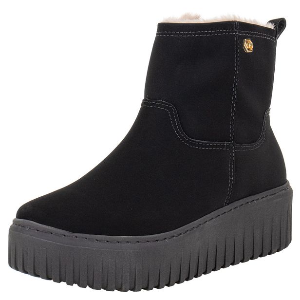 Bota Feminina Cano Baixo Via Marte 04701004 PRETO/NOBUCK 35