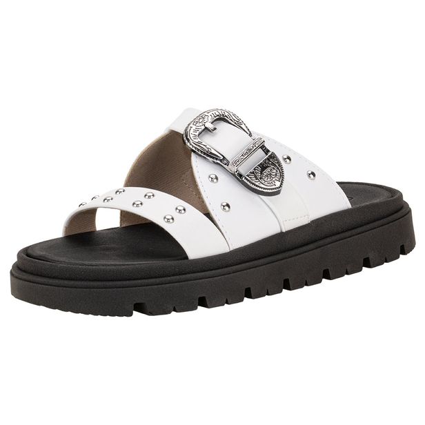 Sandália Feminina Conforto Moleca 5504103 BRANCO/PRETO 34