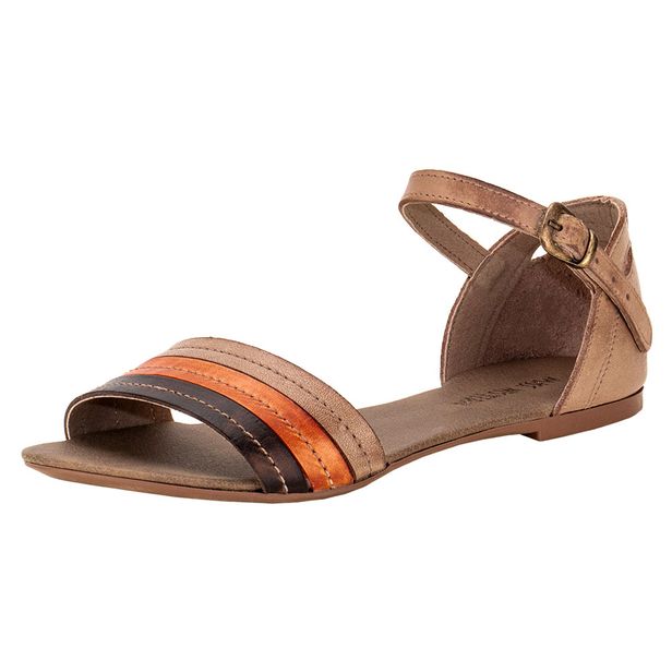 Sandália Feminina Flat Miss Western 120 BEGE/LARANJA 39