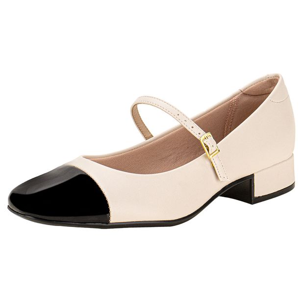 Sapato Feminino Salto Grosso Moleca - 5795103 MARFIM 35