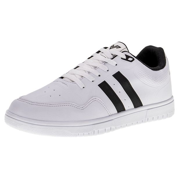 Tênis Masculino Casual Veloce - V853 BRANCO/PRETO 38