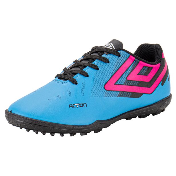 Chuteira Infantil Society Action Umbro U07FB00286 AZUL/ROSA 28