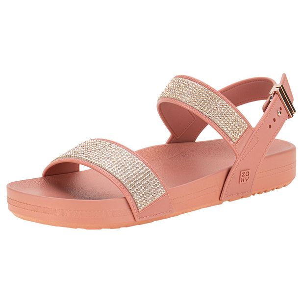 Sandália Feminina Flat Glow Zaxy 18994 SALMÃO 35