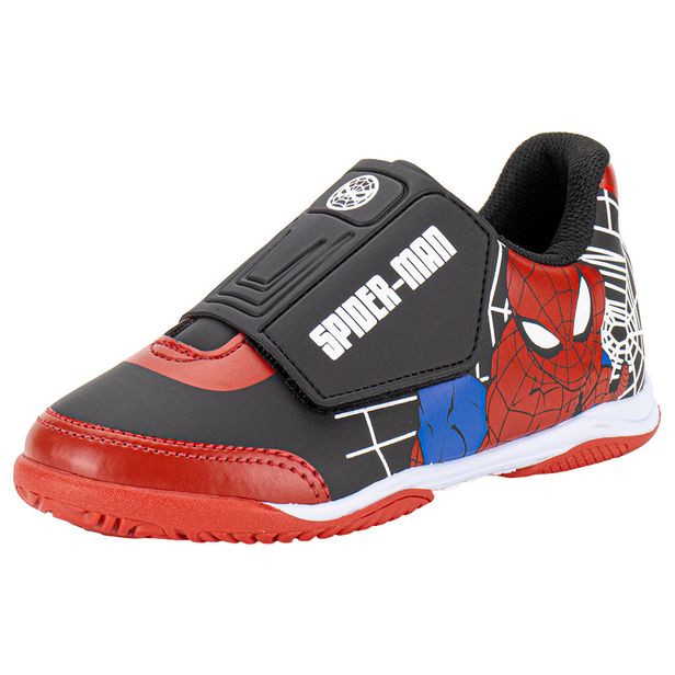 Chuteira Infantil Indoor Spider Man Marvel Dray 4114 PRETO/VERMELHO 25