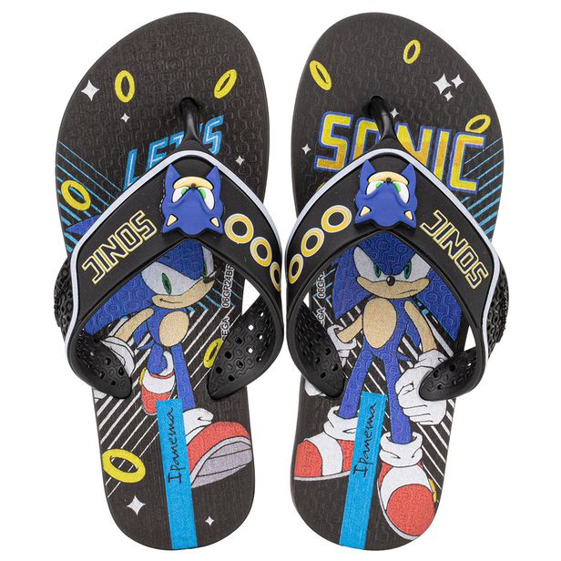 Chinelo Infantil Masculino Sonic Game Ipanema 26958 PRETO 23/24