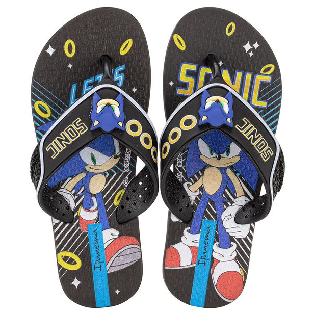 Chinelo Infantil Masculino Sonic Game Ipanema 26958 PRETO 25/26
