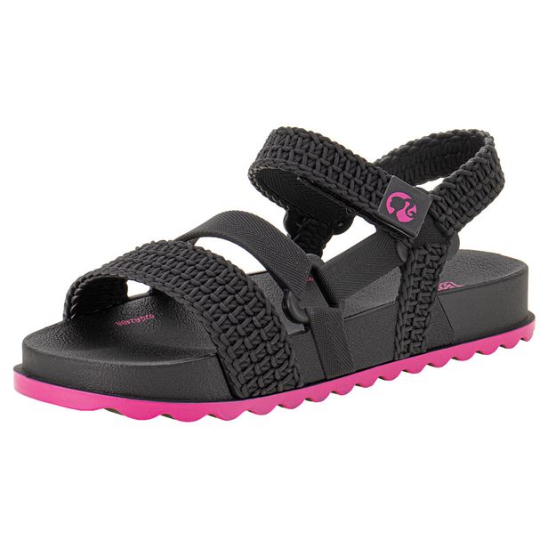 Sandália Infantil Barbie Modern Style Grendene Kids 23096 PRETO/ROSA 26/27